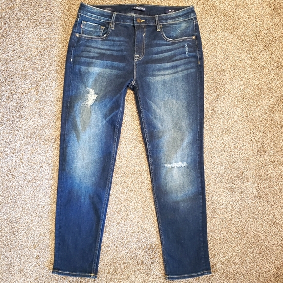 VIGOSS stretchy distressed denim Thompson Tomboy jeans sz 30 in great condition - Picture 1 of 6